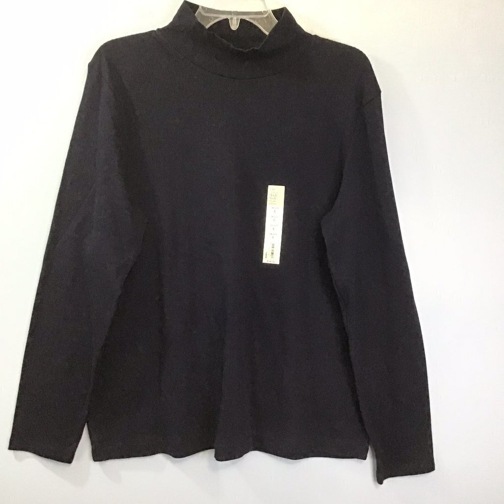 🌷Croft & Barrow Blue Long Sleeve Mock Neck Shirt NEW